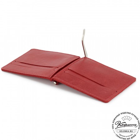 Кожаный зажим для денег "Бремен" (малина)